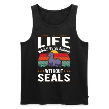 La vie serait si ennuyeuse sans Seal Sea Lion Seal - Débardeur bio Premium Homme - noir - Devant - Michal (187cm)