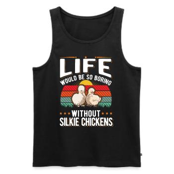Silk Chicken Gift Silke Chicken - Men's Premium Organic Tank Top - black - Front - AI Model Male 178 light (178cm)