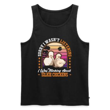 Silk Chicken Gift Silke Chicken - Men's Premium Organic Tank Top - black - Front - AI Model Male 178 light (178cm)