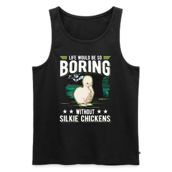 La vie serait si ennuyeuse sans Silkie Chickens - Débardeur bio Premium Homme - noir - Devant - Michal (187cm)