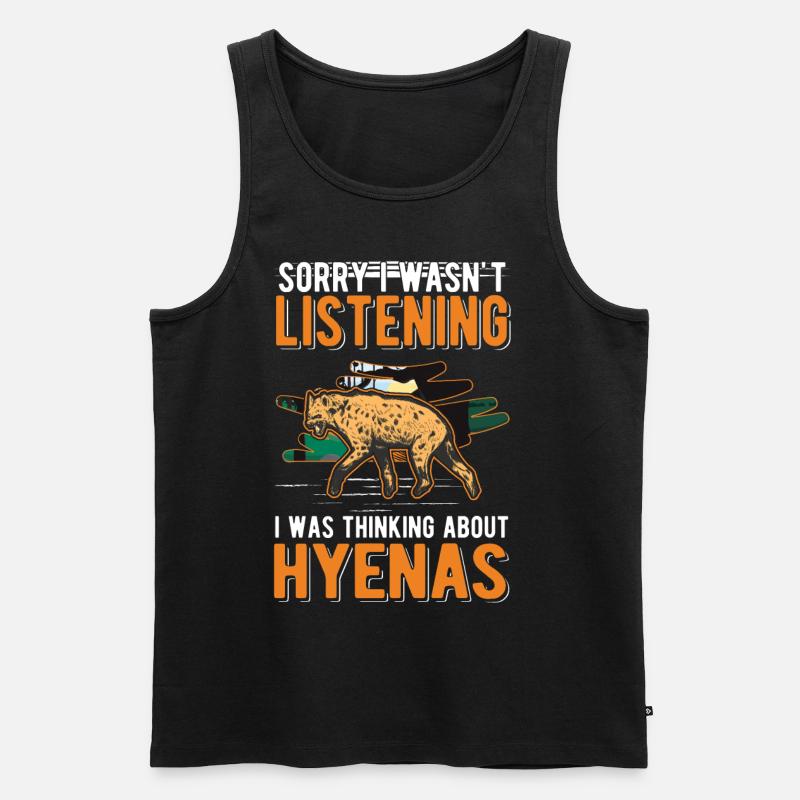 Hyäne Erdwolf Hyena - Männer Premium Bio Tank Top - Schwarz