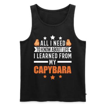 Capybara Wasserschwein Capibara - Men's Premium Organic Tank Top - black - Front - AI Model Male 178 light (178cm)