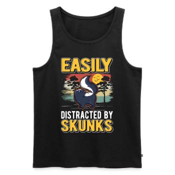Facilement distrait par Skunks Skunks Skunk - Débardeur bio Premium Homme - noir - Devant - Michal (187cm)