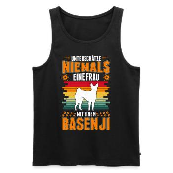 Basenji Frau Kongoterrier Besitzerin - Männer Premium Bio Tank Top - Schwarz - Vorne - AI Model Male 178 light (178cm)