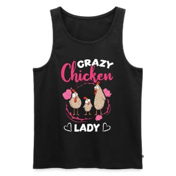 Crazy Chicken lady chicken owner - Men's Premium Organic Tank Top - black - Front - AI Model Male 178 light (178cm)