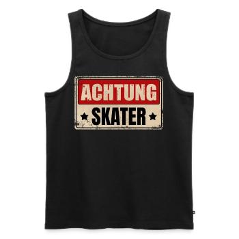 ACHTUNG SKATER - Männer Premium Bio Tank Top - Schwarz - Vorne - AI Model Male 178 light (178cm)