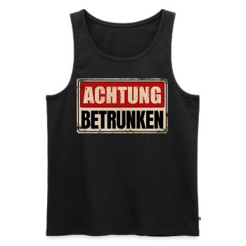ACHTUNG BETRUNKEN - Männer Premium Bio Tank Top - Schwarz - Vorne - Michal (187cm)