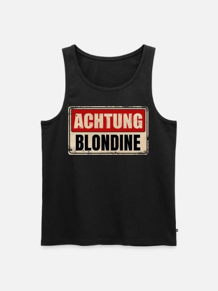 ATTENTION BLONDE - Men's Premium Organic Tank Top - black