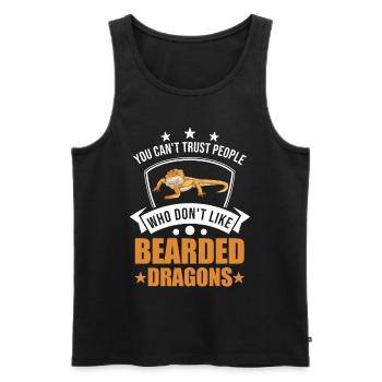 Dragon barbu Cadeau Dragon barbu - Débardeur bio Premium Homme - noir - Devant - Michal (187cm)