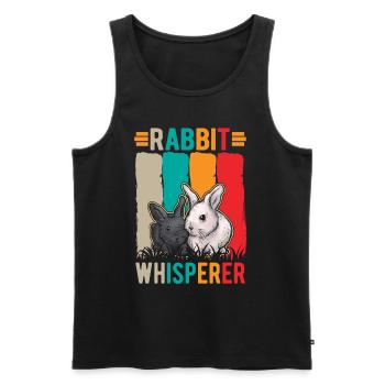 Kaninchenflüsterer Rabbit Whisperer Kaninchen - Men's Premium Organic Tank Top - black - Front - AI Model Male 178 light (178cm)