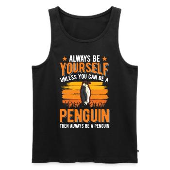 Pingouin Pinguin - Débardeur bio Premium Homme - noir - Devant - AI Model Male 178 light (178cm)