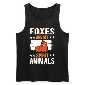 Les renards sont mes animaux spirituels Renard - Débardeur bio Premium Homme - noir - Devant - AI Model Male 178 light (178cm)