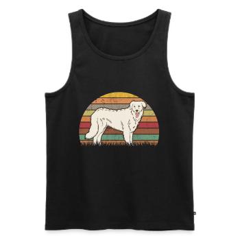 Kuvasz Retro Kuvasz Besitzer Vintage - Männer Premium Bio Tank Top - Schwarz - Vorne - Michal (187cm)