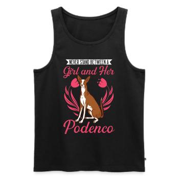 Podenco Girl Lévrier espagnol Ibizan Hound - Débardeur bio Premium Homme - noir - Devant - AI Model Male 178 light (178cm)