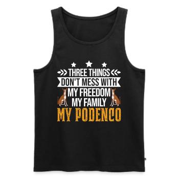 Podenco Freedom Family Spanish Greyhound - Men's Premium Organic Tank Top - black - Front - AI Model Male 178 light (178cm)
