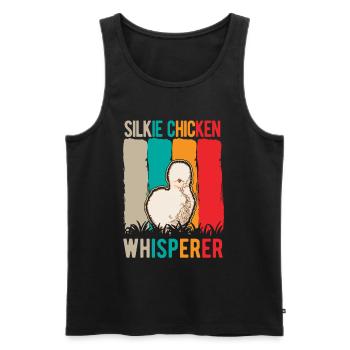 Seidenhuhn Flüsterer Silkie Chicken Whisperer - Männer Premium Bio Tank Top - Schwarz - Vorne - Michal (187cm)
