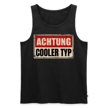 COOLER TYP - Männer Premium Bio Tank Top - Schwarz - Vorne - AI Model Male 178 light (178cm)