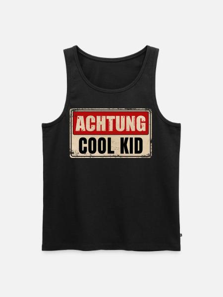 ACHTUNG COOL KID - Männer Premium Bio Tank Top - Schwarz