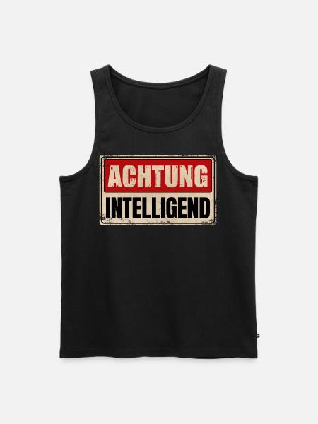 ACHTUNG INTELLIGEND - Männer Premium Bio Tank Top - Schwarz