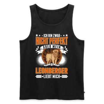 Leonberger - Männer Premium Bio Tank Top - Schwarz - Vorne - AI Model Male 178 light (178cm)