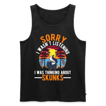 Je pensais à Skunks Skunks Skunks - Débardeur bio Premium Homme - noir - Devant - Michal (187cm)