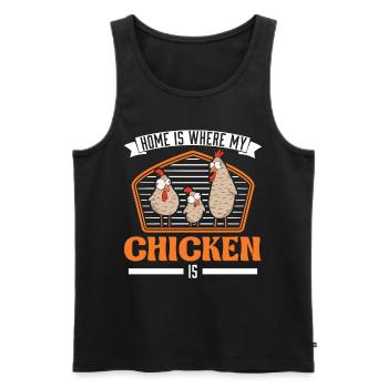 Home is where my Chicken is Chickens - Men's Premium Organic Tank Top - black - Front - Michal (187cm)