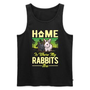 Home is where my Rabbits are Rabbit Rabbit - Men's Premium Organic Tank Top - black - Front - Michal (187cm)
