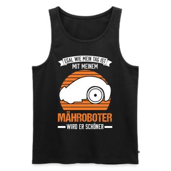 Mähroboter Rasenmähroboter - Männer Premium Bio Tank Top - Schwarz - Vorne - AI Model Male 178 light (178cm)