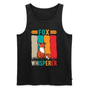 Fuchs Flüsterer Fox Whisperer - Men's Premium Organic Tank Top - black - Front - Michal (187cm)
