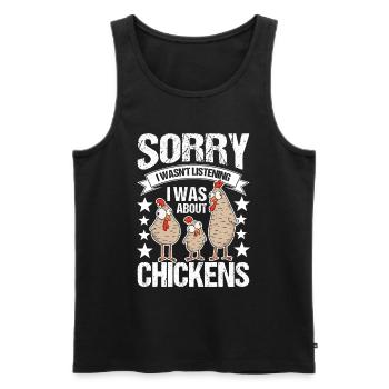 Chicken Farmer Chicken - Men's Premium Organic Tank Top - black - Front - Michal (187cm)