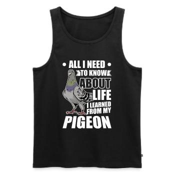 Pigeon pigeon colombophile cadeau pigeon voyageur - Débardeur bio Premium Homme - noir - Devant - Michal (187cm)