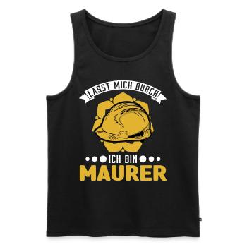 Lasst mich durch Ich bin Maurer Maurermeister - Männer Premium Bio Tank Top - Schwarz - Vorne - Michal (187cm)