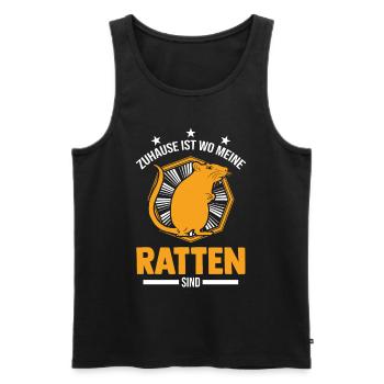 Zuhause ist wo meine Ratten sind - Männer Premium Bio Tank Top - Schwarz - Vorne - AI Model Male 178 light (178cm)