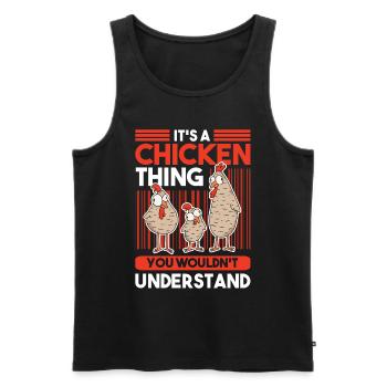 Chicken Thing Farmer Farmer Chicken - Men's Premium Organic Tank Top - black - Front - Michal (187cm)