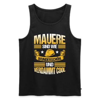 Maurer Einhorn Mauerer Maurermeister - Männer Premium Bio Tank Top - Schwarz - Vorne - Michal (187cm)