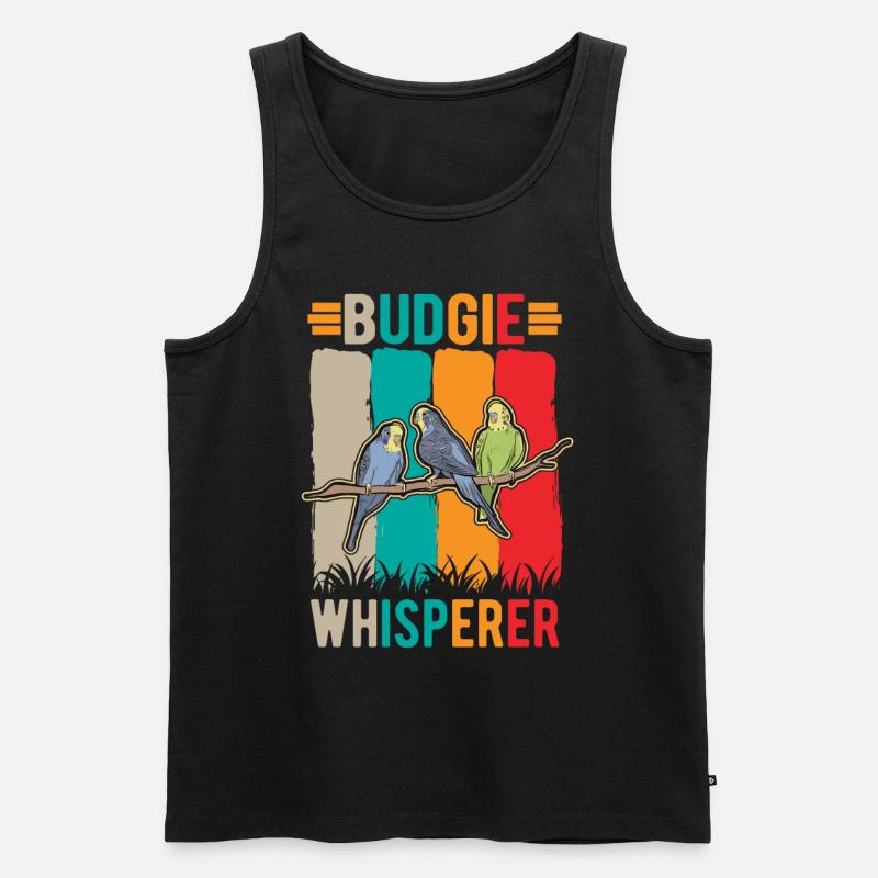 Budgerigar Whisperer Welli Parakeet - Men's Premium Organic Tank Top - black