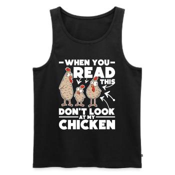 Chicken Farmer Chicken - Men's Premium Organic Tank Top - black - Front - Michal (187cm)