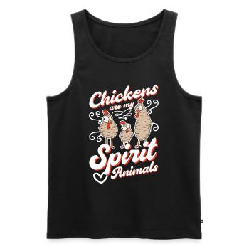 Hühner Spirit Animal Poulet Hühnchen - Débardeur bio Premium Homme - noir - Devant - AI Model Male 178 light (178cm)