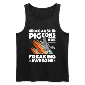 Because Pigeons are freaking awesome Taube - Men's Premium Organic Tank Top - black - Front - Michal (187cm)