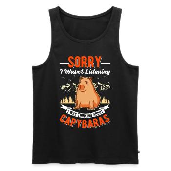 Capybara Cadeau Capybara Capibara - Débardeur bio Premium Homme - noir - Devant - AI Model Male 178 light (178cm)