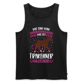Trakehner Glitzer - Männer Premium Bio Tank Top - Schwarz - Vorne - AI Model Male 178 light (178cm)