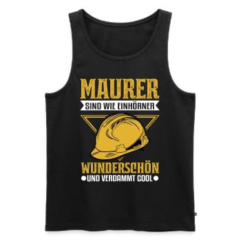 Maurer Einhorn Mauerer Maurermeister - Männer Premium Bio Tank Top - Schwarz - Vorne - Michal (187cm)