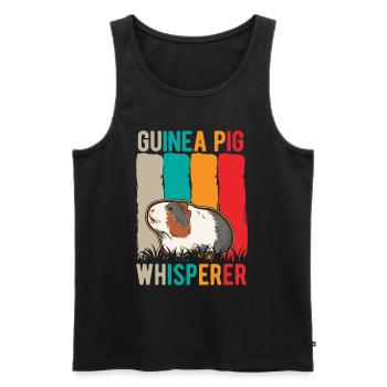 Cochon d’Inde Whisperer Meerschweinchen Flüsterer - Débardeur bio Premium Homme - noir - Devant - Michal (187cm)
