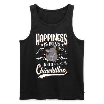 Happiness is being with Chinchillas - Männer Premium Bio Tank Top - Schwarz - Vorne - Michal (187cm)