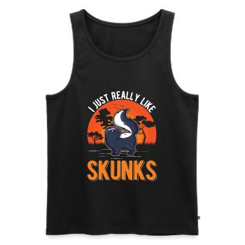 J’aime vraiment la mouffette de Skunk - Débardeur bio Premium Homme - noir - Devant - AI Model Male 178 light (178cm)