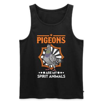 Pigeon Spirit Animal Pigeon Fancier City Pigeon - Débardeur bio Premium Homme - noir - Devant - Michal (187cm)