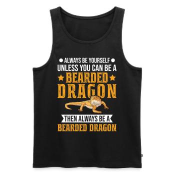 Bartagame Bearded Dragon - Männer Premium Bio Tank Top - Schwarz - Vorne - AI Model Male 178 light (178cm)