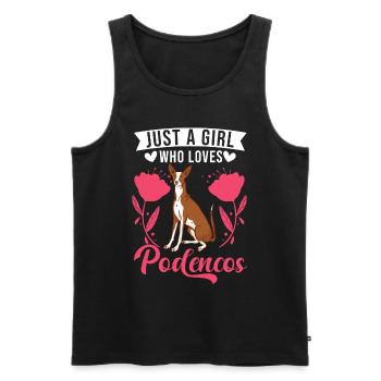 Juste une fille qui aime Podencos Girls - Débardeur bio Premium Homme - noir - Devant - Michal (187cm)