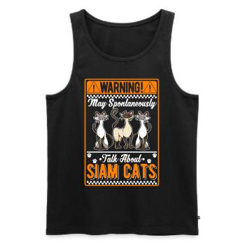 Siamkatze Geschenk Siamesische Katze Siam Cat - Männer Premium Bio Tank Top - Schwarz - Vorne - Michal (187cm)