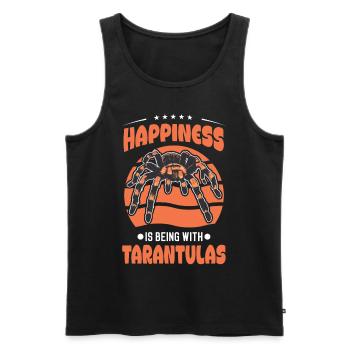 Happiness is being with Tarantulas Tarantel - Männer Premium Bio Tank Top - Schwarz - Vorne - Michal (187cm)